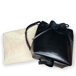 Mansur Gavriel Black/Gold Leather Bucket Bag